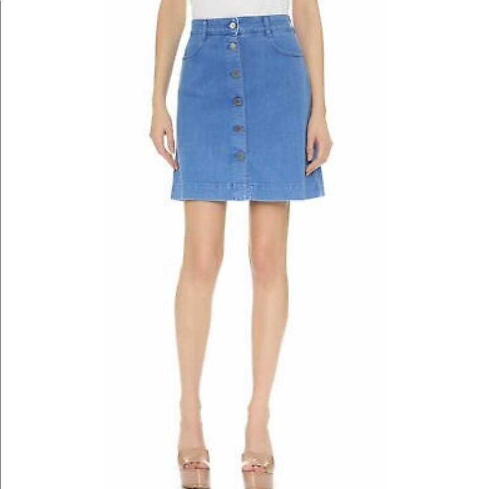 Stella McCartney Light Blue Button-Front Mini Skirt